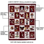 minnesota golden gophers mickey mouse motif maroon white quilt blanket best selling