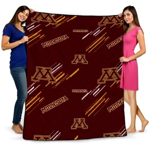 minnesota golden gophers sketch lines maroon quilt blanket best selling