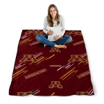 minnesota golden gophers sketch lines maroon quilt blanket best selling