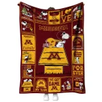 minnesota golden gophers snoopy love maroon quilt blanket best selling