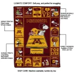 minnesota golden gophers snoopy love maroon quilt blanket best selling