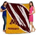 minnesota golden gophers stroke art maroon white quilt blanket best selling