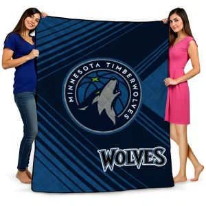 minnesota timberwolves arrow layers midnight blue quilt blanket best selling