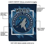 minnesota timberwolves block border midnight blue quilt blanket best selling