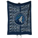 minnesota timberwolves bold red midnight blue quilt blanket best selling