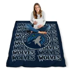 minnesota timberwolves bold red midnight blue quilt blanket best selling