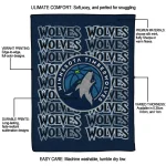 minnesota timberwolves bold red midnight blue quilt blanket best selling