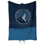 minnesota timberwolves dot illusion midnight blue quilt blanket best selling