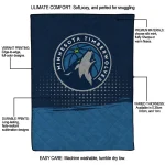 minnesota timberwolves dot illusion midnight blue quilt blanket best selling