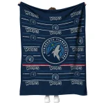minnesota timberwolves handdrawn stripes midnight blue quilt blanket best selling