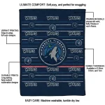 minnesota timberwolves handdrawn stripes midnight blue quilt blanket best selling