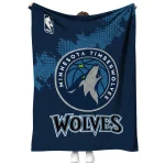 minnesota timberwolves nba grunge midnight blue quilt blanket best selling