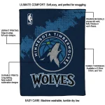 minnesota timberwolves nba grunge midnight blue quilt blanket best selling