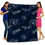 minnesota timberwolves sketch lines midnight blue quilt blanket best selling