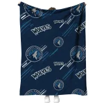 minnesota timberwolves sketch lines midnight blue quilt blanket best selling