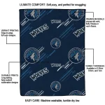 minnesota timberwolves sketch lines midnight blue quilt blanket best selling
