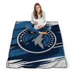 minnesota timberwolves wild lines midnight blue white quilt blanket best selling