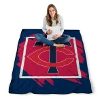 minnesota twins block border navy quilt blanket best selling
