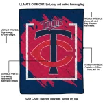 minnesota twins block border navy quilt blanket best selling