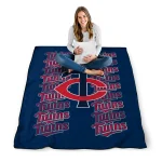 minnesota twins bold red navy quilt blanket best selling