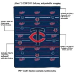 minnesota twins handdrawn stripes navy quilt blanket best selling