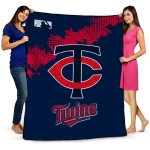minnesota twins league patch navy quilt blanket best selling