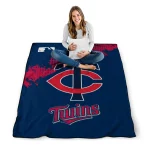 minnesota twins league patch navy quilt blanket best selling