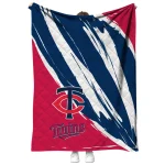 minnesota twins stroke art navy white quilt blanket best selling