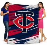 minnesota twins wild lines navy white quilt blanket best selling