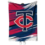 minnesota twins wild lines navy white quilt blanket best selling