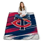 minnesota twins wild lines navy white quilt blanket best selling