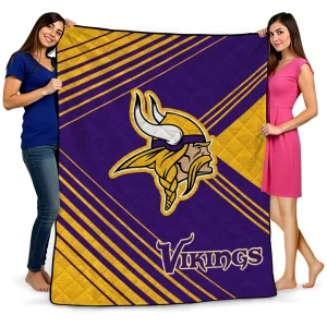 minnesota vikings arrow layers purple quilt blanket best selling