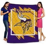minnesota vikings block border purple quilt blanket best selling