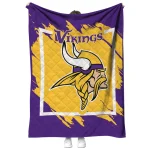 minnesota vikings block border purple quilt blanket best selling