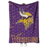minnesota vikings brick grid purple quilt blanket best selling