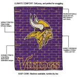minnesota vikings brick grid purple quilt blanket best selling