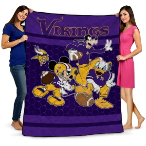 minnesota vikings disney football purple quilt blanket best selling
