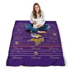minnesota vikings handdrawn stripes purple quilt blanket best selling