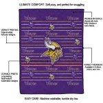 minnesota vikings handdrawn stripes purple quilt blanket best selling