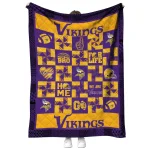 minnesota vikings helmet heart purple quilt blanket best selling