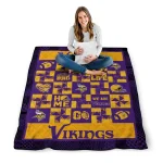 minnesota vikings helmet heart purple quilt blanket best selling