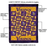 minnesota vikings helmet heart purple quilt blanket best selling