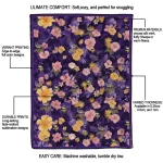 minnesota vikings hibiscus foliage purple quilt blanket best selling