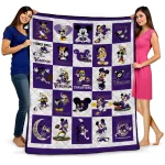 minnesota vikings mickey pattern purple white quilt blanket best selling