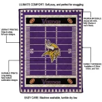 minnesota vikings mickey player purple quilt blanket best selling