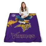 minnesota vikings shield badge purple quilt blanket best selling