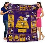 minnesota vikings snoopy love purple quilt blanket best selling