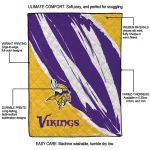 minnesota vikings stroke art purple white quilt blanket best selling