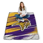 minnesota vikings wild lines purple white quilt blanket best selling
