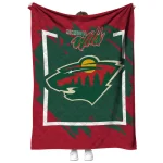 minnesota wild block border red quilt blanket best selling